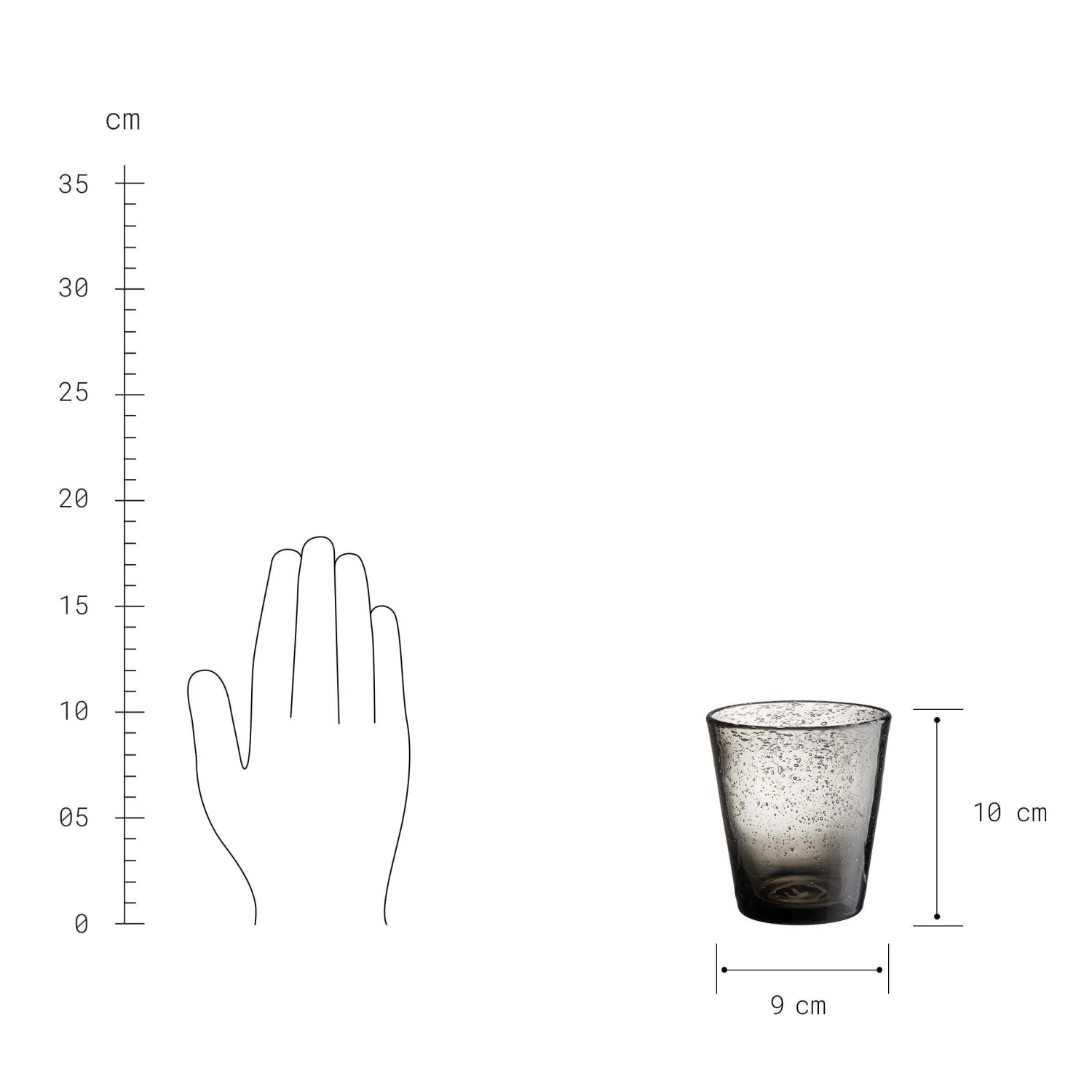 4x Gläser Mit Luftblasen 290ml WATER COLOUR In Grau 5 4x Gläser Mit Luftblasen 290ml WATER COLOUR In Grau – Bild 3