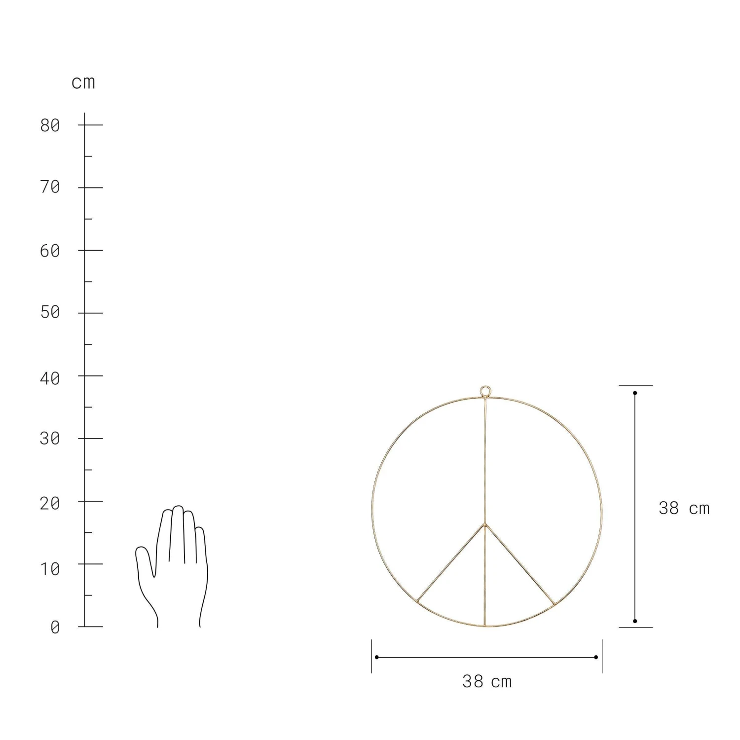 Deko Ring Ø38cm PEACE In Gold 4 Deko Ring Ø38cm PEACE In Gold – Bild 2