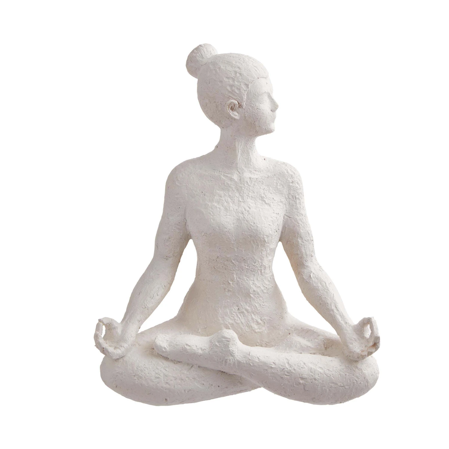 Deko Statue Höhe 24cm LOTUS In Weiß 3 Deko Statue Höhe 24cm LOTUS In Weiß