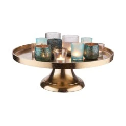 Deko-Teller Mit Fuß Ø50cm BANQUET In Gold -Einrichtungsgeschäft butlers deko teller mit fuss o50cm banquet in gold 5