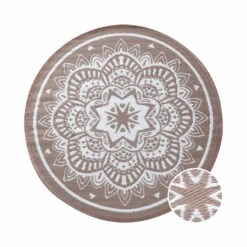 In- & Outdoor-Teppich Flora Ø118cm COLOUR CLASH In Natur-Weiß -Einrichtungsgeschäft butlers in and outdoor teppich flora o118cm colour clash in natur weiss 2