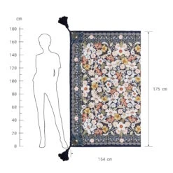 Picknickdecke L 175 X B 154cm BETWEEN FLOWERS In Dunkelblau -Einrichtungsgeschäft butlers picknickdecke l 175 x b 154cm between flowers in dunkelblau 3