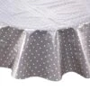 Wachstischdecke Punkte Ø 140 Cm WATERPROOF In Grau