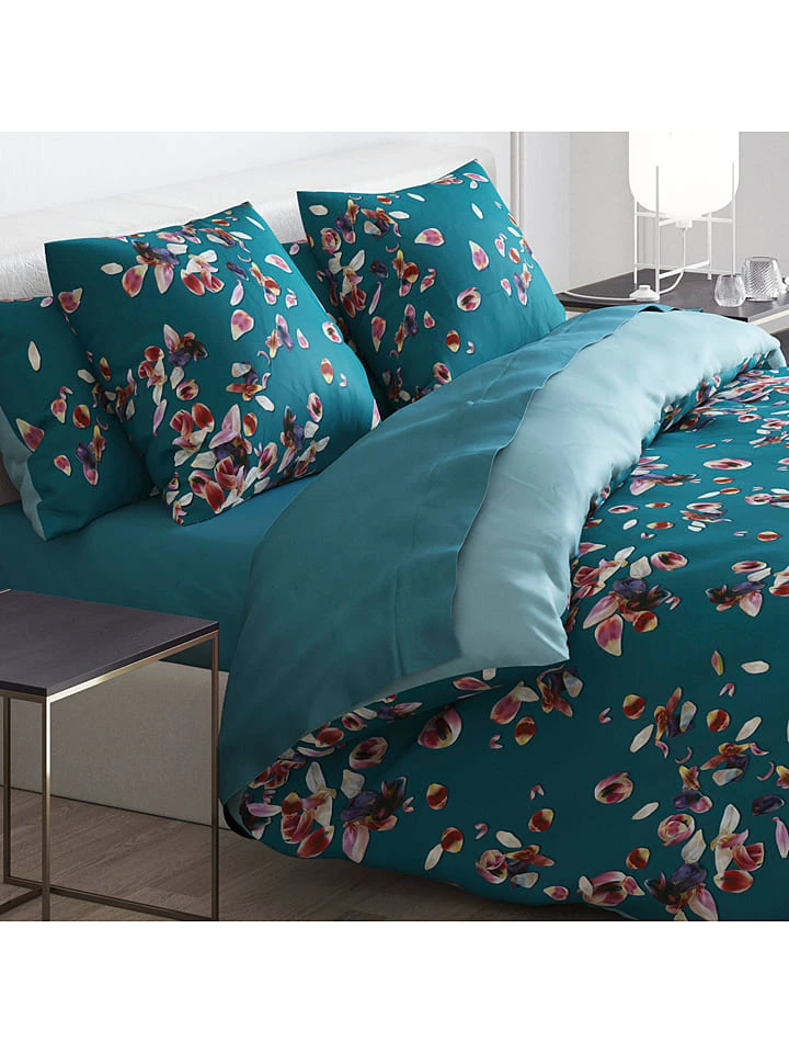 Cacharel Satin-Bettwäsche-Set "Aurore" In Petrol 5 Cacharel Satin-Bettwäsche-Set "Aurore" In Petrol – Bild 3