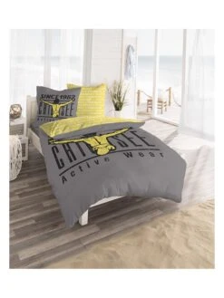 Chiemsee Renforcé-Bettwäsche-Set "Acapulco" In Grau/ Gelb -Einrichtungsgeschäft chiemsee renforce bettwasche set acapulco in grau gelb 3