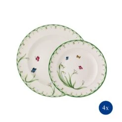 Villeroy & Boch Teller-Set, 8tlg, Für 4 Pers Colourful Spring In Grün